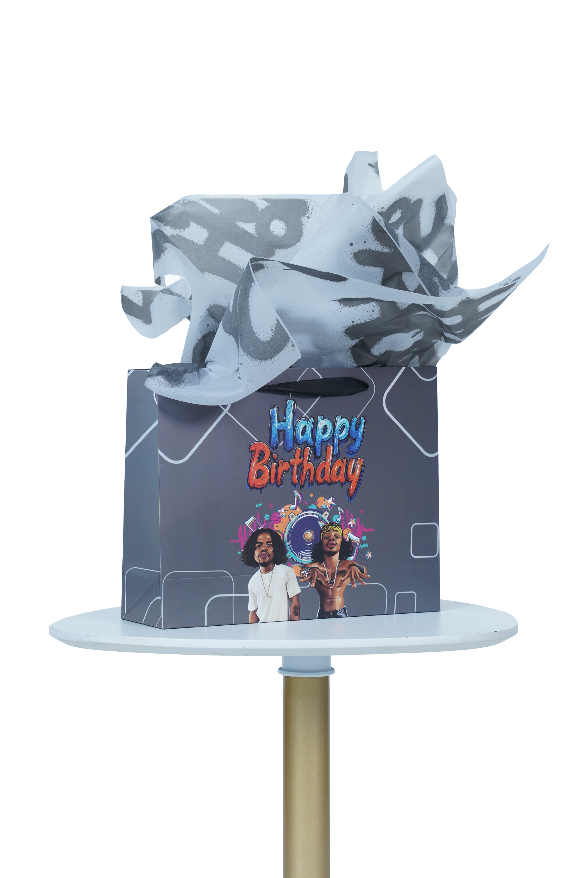 Caricature Gift Bag w/Colored Handles image 1
