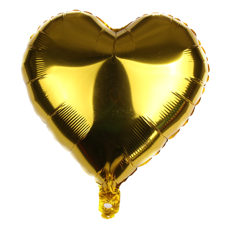 18" Yellow Gold Heart Shaped Foil Balloon image 0