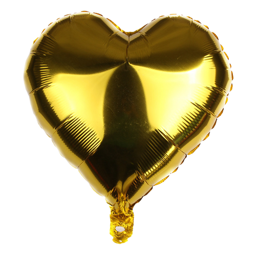 18" Yellow Gold Heart Shaped Foil Balloon