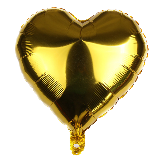 18" Yellow Gold Heart Shaped Foil Balloon image 0