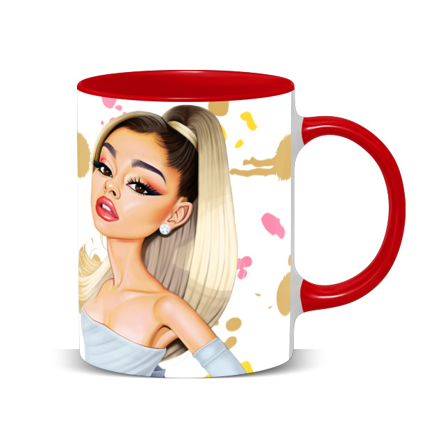 Hip Hop Caricature Ceramic Coffee Mug with Color Handle/Rim