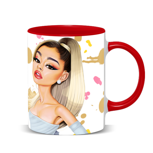 Hip Hop Caricature Ceramic Coffee Mug with Color Handle/Rim