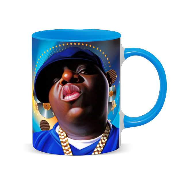 Hip Hop Caricature Ceramic Coffee Mug with Color Handle/Rim