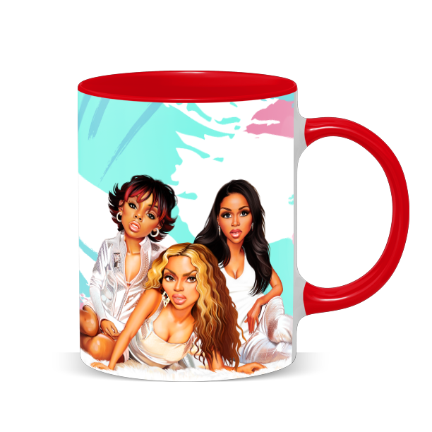 Hip Hop Caricature Ceramic Coffee Mug with Color Handle/Rim