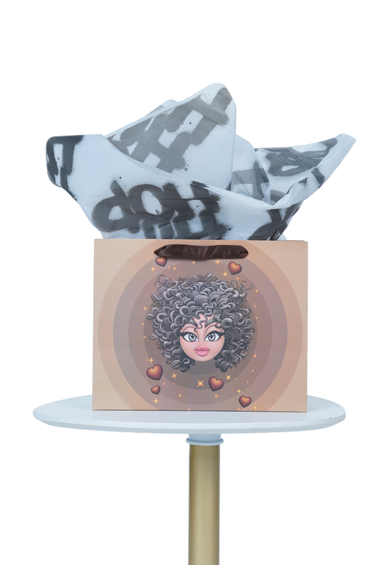 Caricature Gift Bag w/Colored Handles Melanin