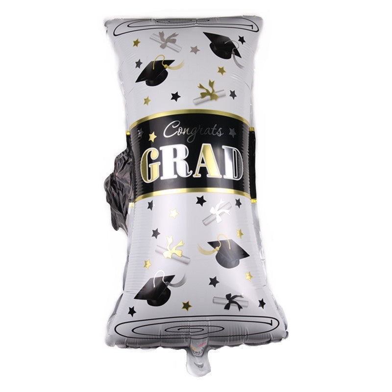 18" White 'Congrats Grad' Diploma Roll Shaped Balloon