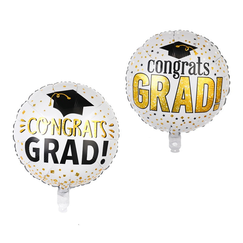 18" White 'Congrats Grad' Double Sided Graduation Balloon