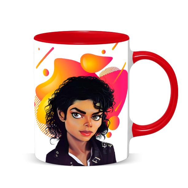 Hip Hop Caricature Ceramic Coffee Mug with Color Handle/Rim