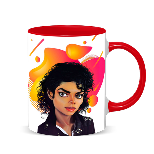 Hip Hop Caricature Ceramic Coffee Mug with Color Handle/Rim