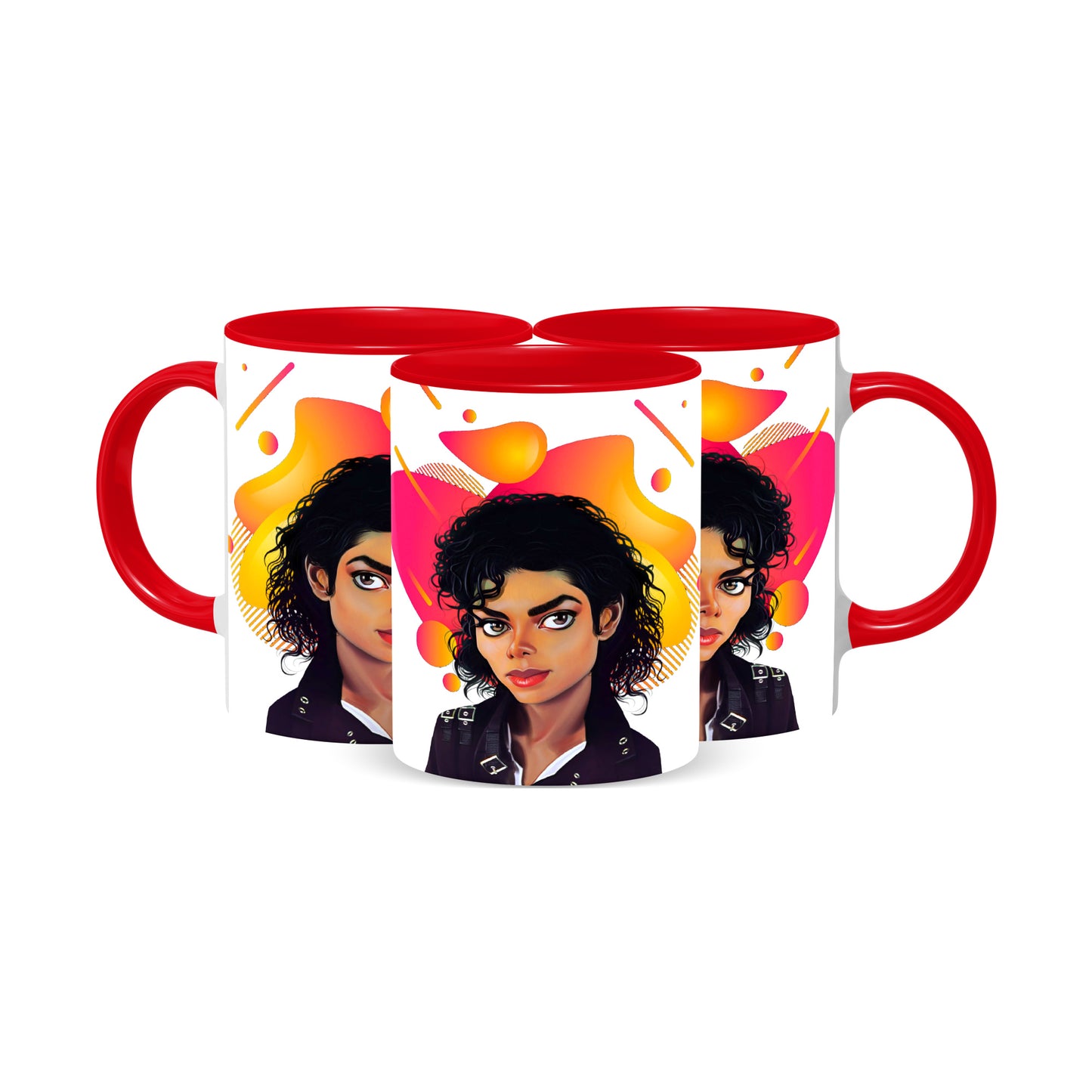 Hip Hop Caricature Ceramic Coffee Mug with Color Handle/Rim