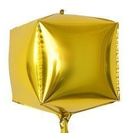 22" Yellow Gold Square Shaped Foil Balloon