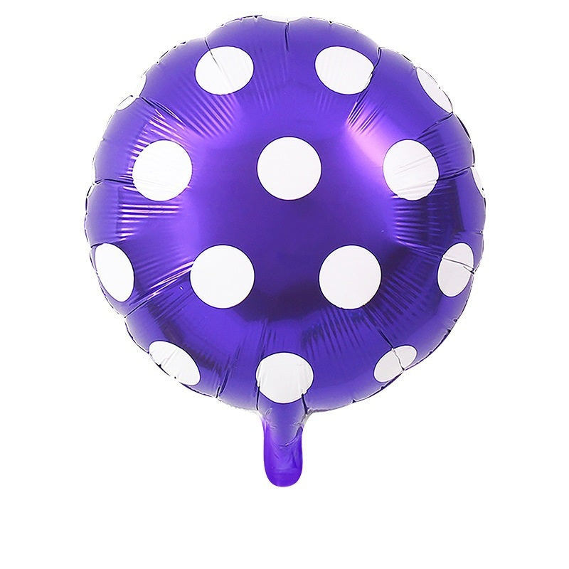18" Purple Polka Dot Round Foil Balloons