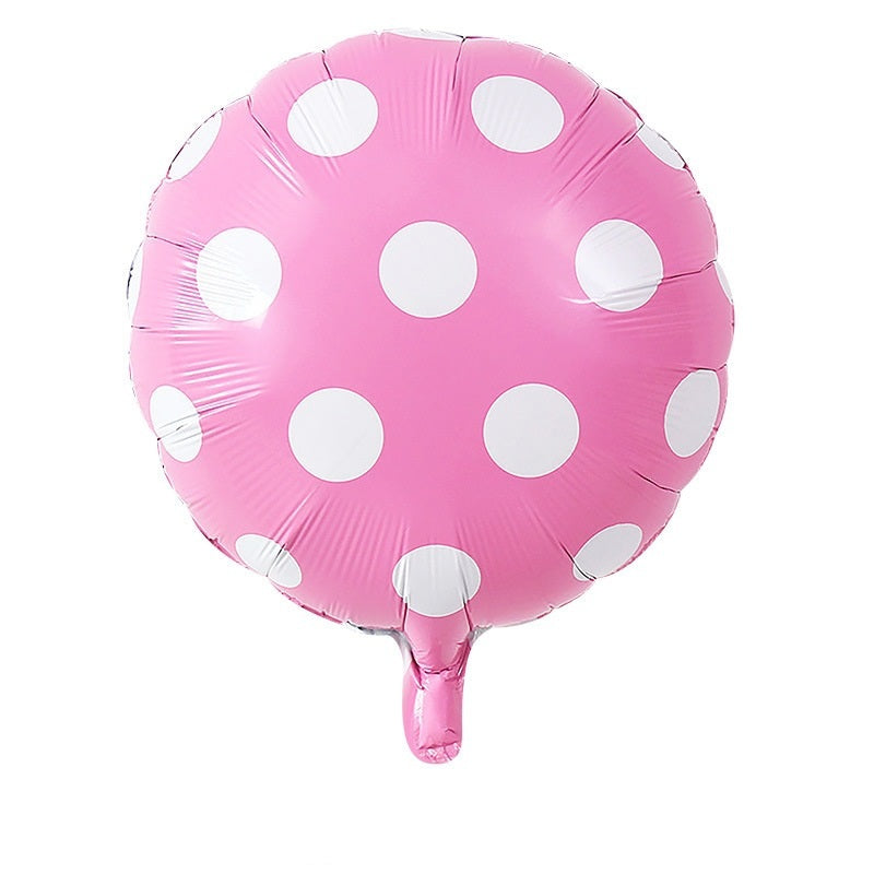 18" Pink Polka Dot Round Foil Balloons