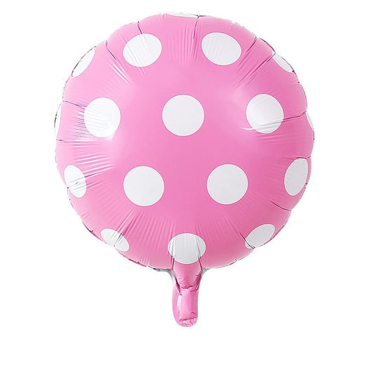 18" Pink Polka Dot Round Foil Balloons