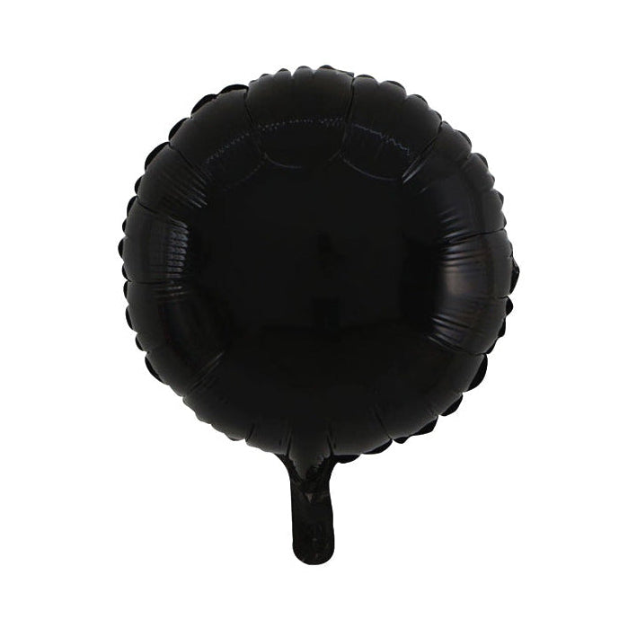 18" Black Round Foil Balloons