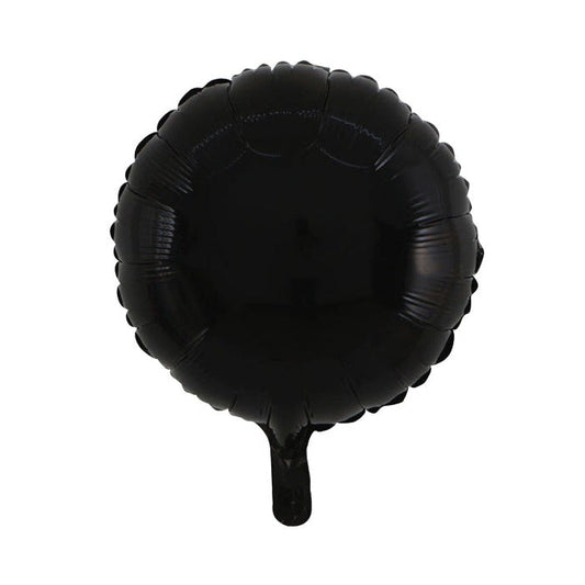 18" Black Round Foil Balloons