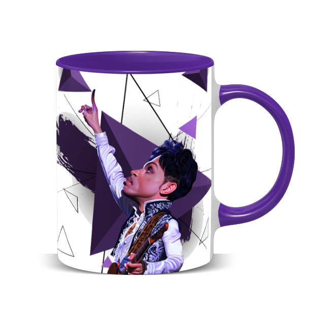 Hip Hop Caricature Ceramic Coffee Mug with Color Handle/Rim