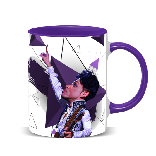 Hip Hop Caricature Ceramic Coffee Mug with Color Handle/Rim