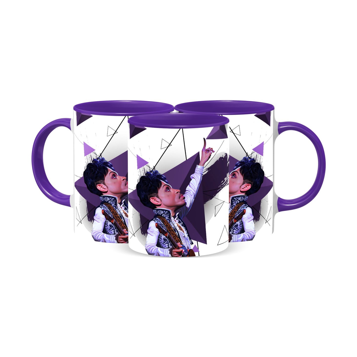 Hip Hop Caricature Ceramic Coffee Mug with Color Handle/Rim
