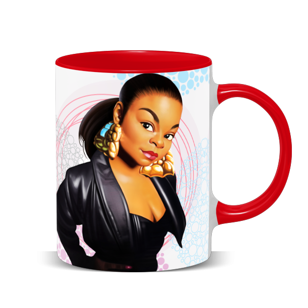 Hip Hop Caricature Ceramic Coffee Mug with Color Handle/Rim