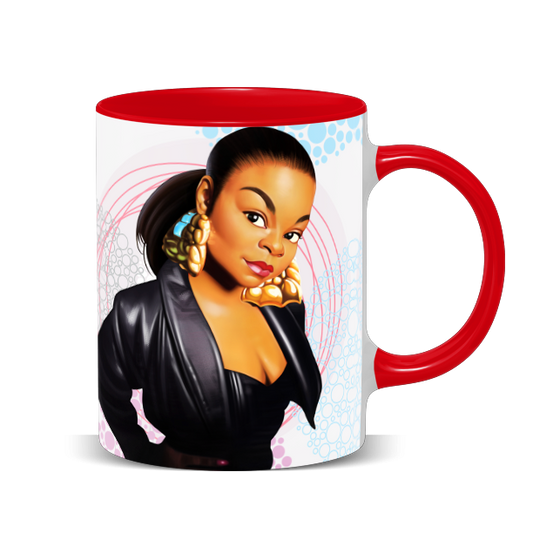 Hip Hop Caricature Ceramic Coffee Mug with Color Handle/Rim