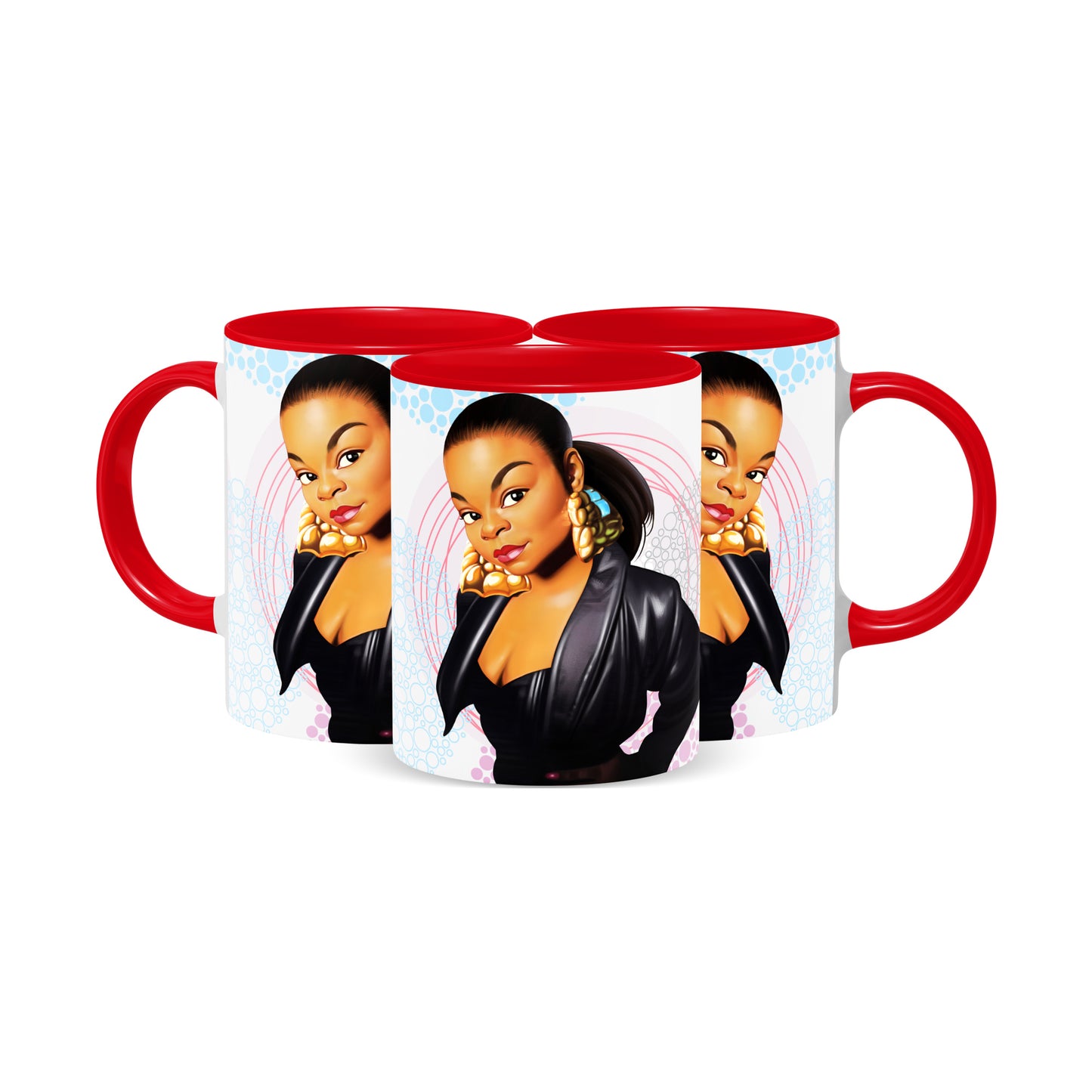 Hip Hop Caricature Ceramic Coffee Mug with Color Handle/Rim