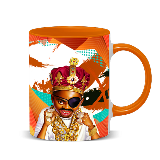 Hip Hop Caricature Ceramic Coffee Mug with Color Handle/Rim