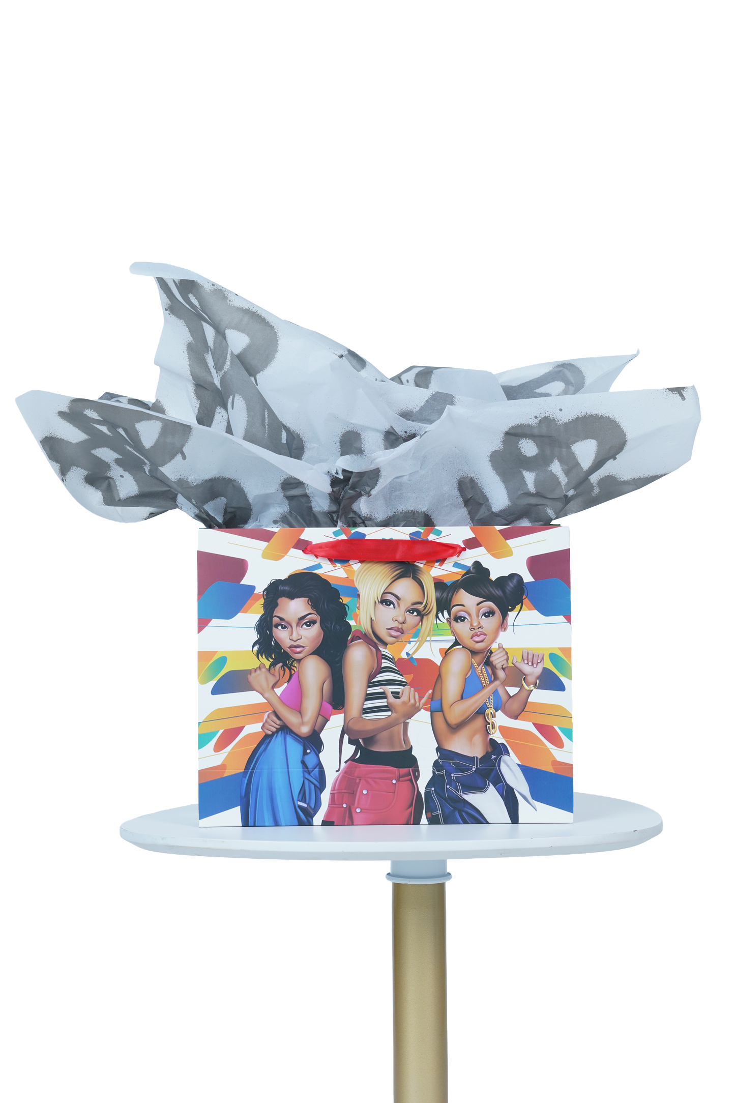 Caricature Gift Bag w/Colored Handles image 0