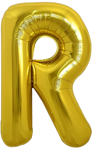 40" Jumbo 'R' Gold Alphabet Foil Balloon image 0