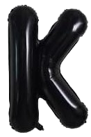 16" Black Letter 'K' Foil Balloon image 0