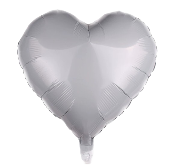 18" White Foil Heart Shaped Balloon image 0