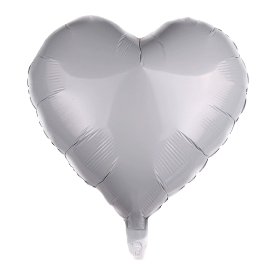 18" White Foil Heart Shaped Balloon image 0