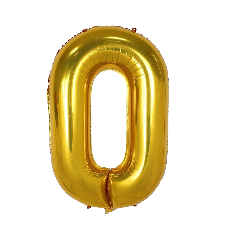 40" Jumbo Number '0' Gold Foil Balloon image 0