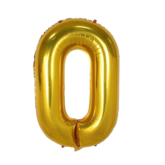 40" Jumbo Number '0' Gold Foil Balloon image 0