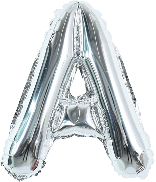40" Jumbo 'A' Silver Alphabet Foil Balloon image 0