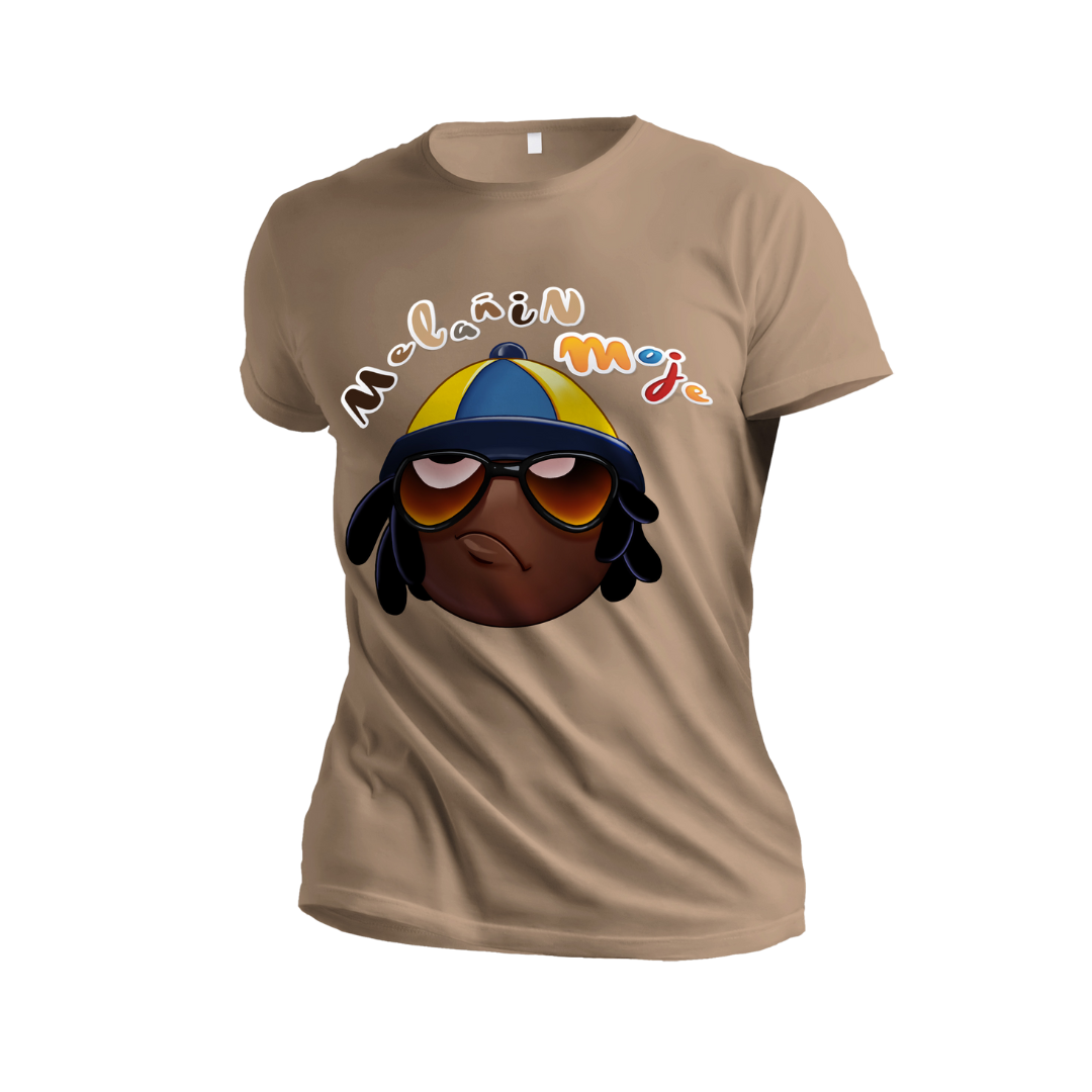 MELANIN RASTAH EMOJI PREMIUM EMBROIDERED & SILK PATCHED T-SHIRT image 0