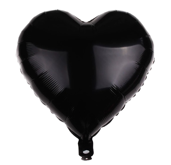 18" Black Foil Heart Shaped Balloon image 0