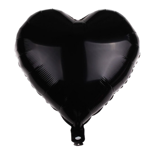 18" Black Foil Heart Shaped Balloon image 0