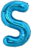 16" Blue Letter 'S' Foil Balloon image 0