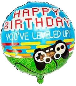 18" 'Happy Birthday' 'You've Leveled Up' Game Console Balloon image 0