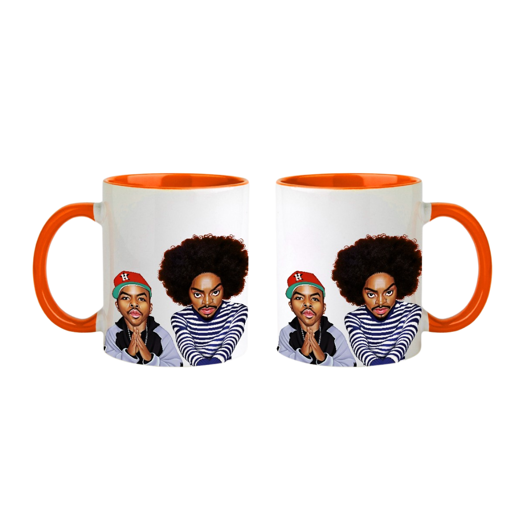Hip Hop Caricature Ceramic Coffee Mug with Color Handle/Rim (Outkast) image 2