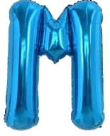16" Blue Letter 'M' Foil Balloon image 0