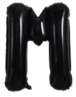 16" Black Letter 'M' Foil Balloon image 0