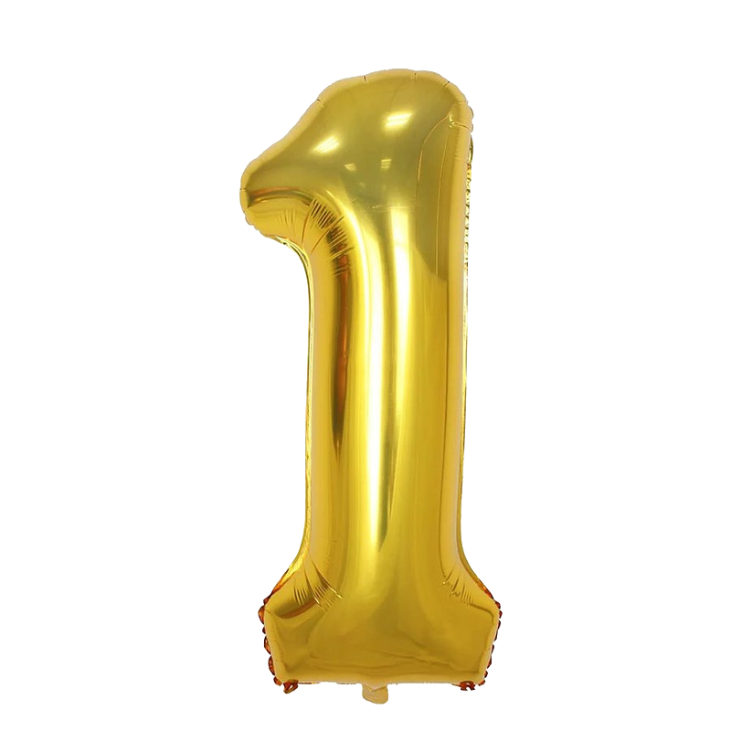 40" Jumbo Number '1' Gold Foil Balloon image 0