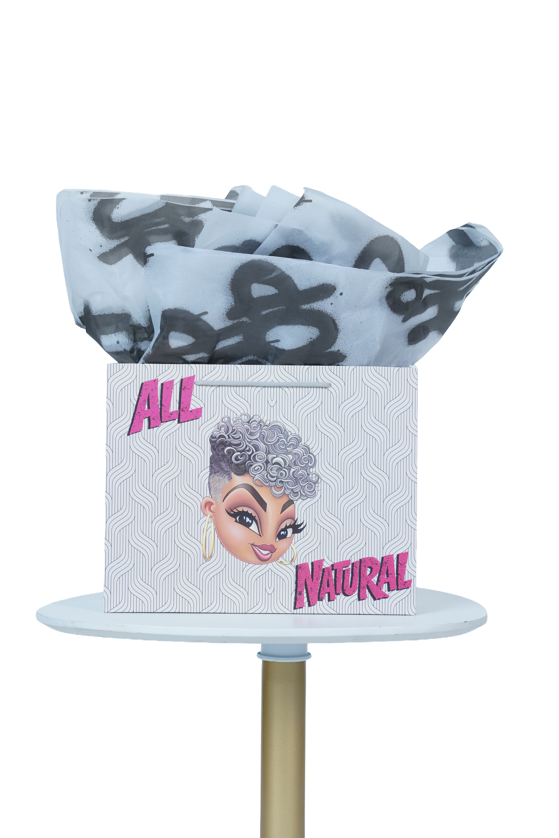 Caricature Gift Bag w/Colored Handles image 0