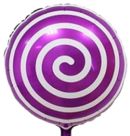 18" Metallic Purple Lollipop Shaped Foil Balloon image 0