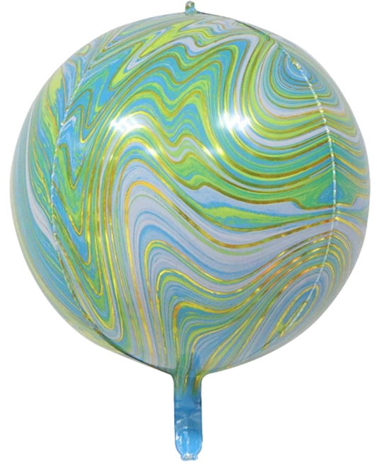 22" 4D Marble Green & Gold Balloon image 0