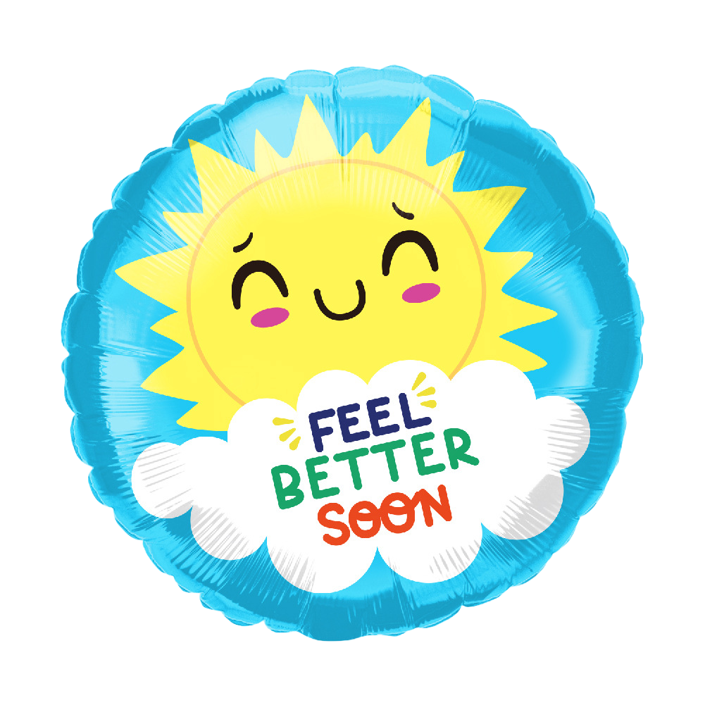 10" 'Feel Better Soon' 'Sunrise & Cloud' Balloon image 0