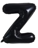 16" Black Letter 'Z' Foil Balloon image 0