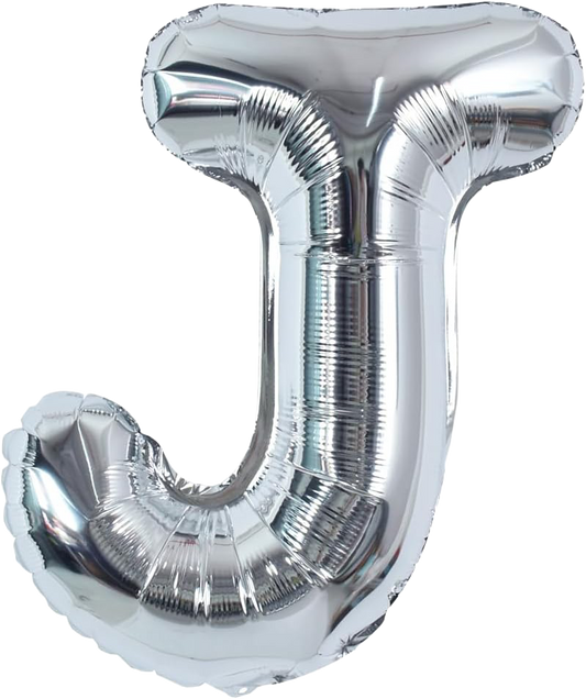 40" Jumbo 'J' Silver Alphabet Foil Balloon image 0